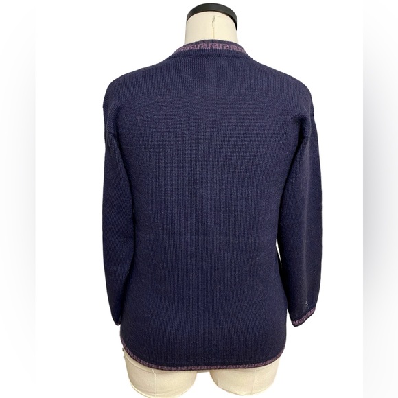 Vintage  Knit Womens Cardigan Knit Button Up Sweater 100% Alpaca. Size L - Picture 4 of 4